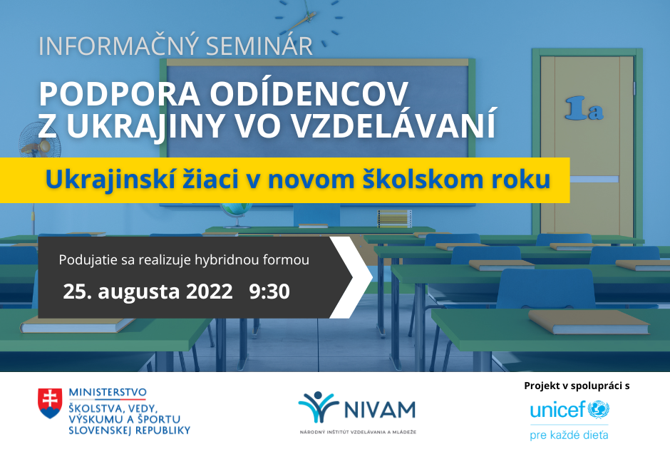 Pozvánka na informačný seminár – Ukrajinskí žiaci v novom školskom roku